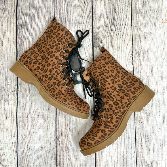 Time and Tru Shoes - Time and Tru Leopard Print Lug Boots Combat
